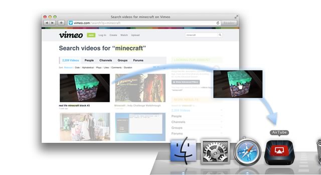 A screenshot of how to start streaming a Vimeo video