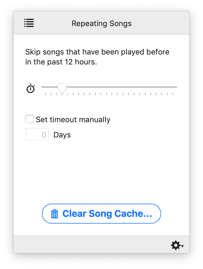 Denied showing settings for skipping repeating tracks