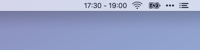 A screenshot of the digital timeless indicator in the menu bar showing a range between 5:30 am and 7 pm