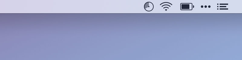 A screenshot of the timeless indicator in the menu bar showing a range between 8 am and 12 pm